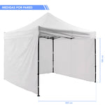 Carpa Toldo 3x3 Mts Plegable Lona Impermeable Con Paredes Blanca