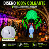 Inflable Halloween Arana Gigante Bruja Colgante 1.82m Led Verde