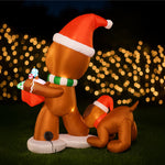 Inflable Navidad Galleta Hombre Jengibre Perro Claus 1.6m