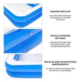 Alberca Inflable Rectangular Familiar 440l 190x140x43cm Color Azul
