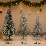 Arbol Navidad Nevado Premium 2.10m Pino Navideño Copos Nieve