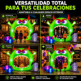 Inflable Halloween Arco Monstruo Boca Gigante 3.14m Luz Led Verde