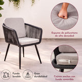 Comedor Jardin Ext 6pz Moderno Recubrimiento Tipo Madera