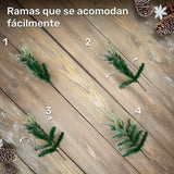 Arbol Navidad Nevado Premium 1.9m Pino Navideño Copos Nieve