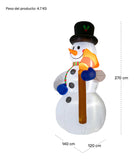 Inflable Navidad Muñeco Nieve Gigante 2.7m Exterior Luz Led