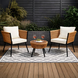 Set Jardin Exterior 2 Sillones Con Mesa Diseno Moderno Ratan
