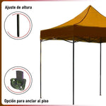 Carpa Toldo 3x3 Reforzado Plegable Impermeable Jardin Carpa Naranja