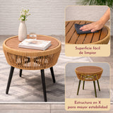 Set Jardin Exterior 2 Sillones Con Mesa Diseno Moderno Ratan