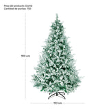 Arbol Navidad Nevado 1.90m Pino Navideño Escarcha Nieve