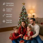 Arbol Navidad Nevado Premium 1.9m Pino Navideño Copos Nieve