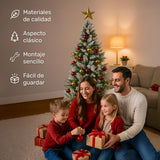 Arbol Navidad Nevado Premium 1.9m Pino Navideño Copos Nieve