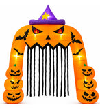 Inflable Halloween Arco Calabaza Bruja Gigante 3.66m Luz Led Naranja