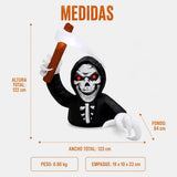 Inflable Halloween Esqueleto Calavera Emergente 1.22 M Jardimex 2 Luces Led Para Jardin