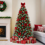 Arbol Navidad Nevado Premium 1.9m Pino Navideño Copos Nieve