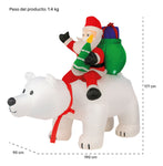 Inflable Navidad 1.90m Oso Polar Con Movimiento Luces Led