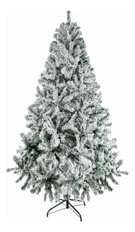 Arbol Navidad Nevado 2.10m Pino Navideño Copos De Nieve