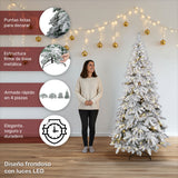 Arbol Navidad Luces Led Super Nevado 1.9m Pino Navideño