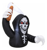 Inflable Halloween Esqueleto Calavera Emergente 1.22 M Jardimex 2 Luces Led Para Jardin