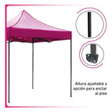 Carpa Toldo 3x3 Reforzado Plegable Impermeable Jardin Carpa Rosa