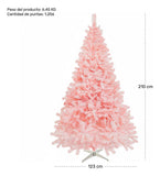 Arbol Navidad Rosa Pino Navideño 2.10m Frondoso 1256 Ramas