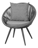 Sillas Tejidas Terraza Exterior Modernas Mesa Cristal 3pzs Estructura Gris