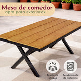 Comedor Jardin Ext 6pz Moderno Recubrimiento Tipo Madera