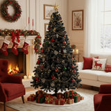 Arbol Navidad Negro Pino Navideño 2.10m Frondoso 1256 Ramas