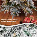Arbol Navidad Luces Led Super Nevado 1.9m Pino Navideño
