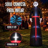 Inflable Halloween Esqueleto Calavera Stand 2.43 M Jardimex 4 Luces Led Para Jardin