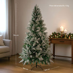 Arbol Navidad Nevado Premium 1.9m Pino Navideño Copos Nieve