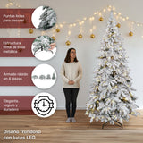 Arbol Navidad Luces Led Super Nevado Gigante 2.55m Pino