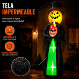 Inflable Halloween Hombre Calabaza Fantasma Gigante 3.6m Led Negro