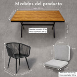 Comedor Jardin Ext 6pz Moderno Recubrimiento Tipo Madera