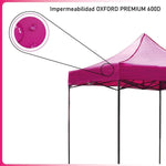 Carpa Toldo 3x3 Reforzado Plegable Impermeable Jardin Carpa Rosa