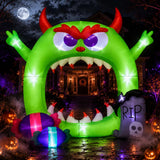 Inflable Halloween Arco Monstruo Boca Gigante 3.14m Luz Led Verde