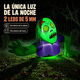 Inflable Halloween Zombie Gigante Emergente Luces Led 1.40 M Verde Claro