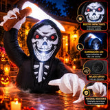 Inflable Halloween Esqueleto Calavera Emergente 1.22 M Jardimex 2 Luces Led Para Jardin