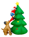 Inflable Navidad 1.90m Santa Claus Perro Pino Luces Led
