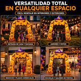 Inflable Halloween Arco Calabaza Bruja Gigante 3.66m Luz Led Naranja