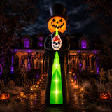 Inflable Halloween Hombre Calabaza Fantasma Gigante 3.6m Led Negro