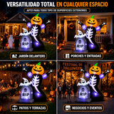 Inflable Halloween Calabaza Esqueleto Tumba Fantasma 2.4m Negro