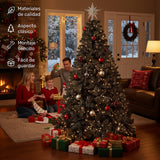 Arbol Navidad Negro Pino Navideño 2.10m Frondoso 1256 Ramas