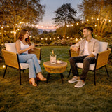 Set Jardin Exterior 2 Sillones Con Mesa Diseno Moderno Ratan