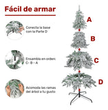 Arbol Navidad Luces Led Super Nevado 1.9m Pino Navideño