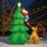Inflable Navidad 1.90m Santa Claus Perro Pino Luces Led