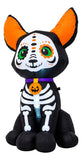 Inflable Halloween Perro Chihuahua Esqueleto 1.2 M Luces Led Negro