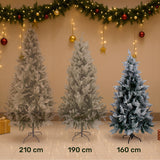 Arbol Navidad Nevado Premium 1.6m Pino Navideño Copos Nieve