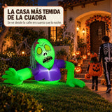 Inflable Halloween Zombie Gigante Emergente Luces Led 1.40 M Verde Claro