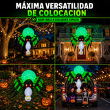 Inflable Halloween Arana Gigante Bruja Colgante 1.82m Led Verde