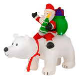 Inflable Navidad 1.90m Oso Polar Con Movimiento Luces Led